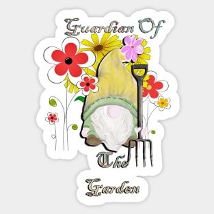 Garden Gnome & Quote, Funny Gnomes Guardian Of The Garden Gnome Sticker